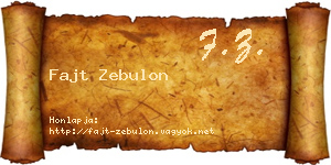 Fajt Zebulon névjegykártya